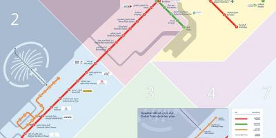 Дубай метроны газрын зураг нь трамвай