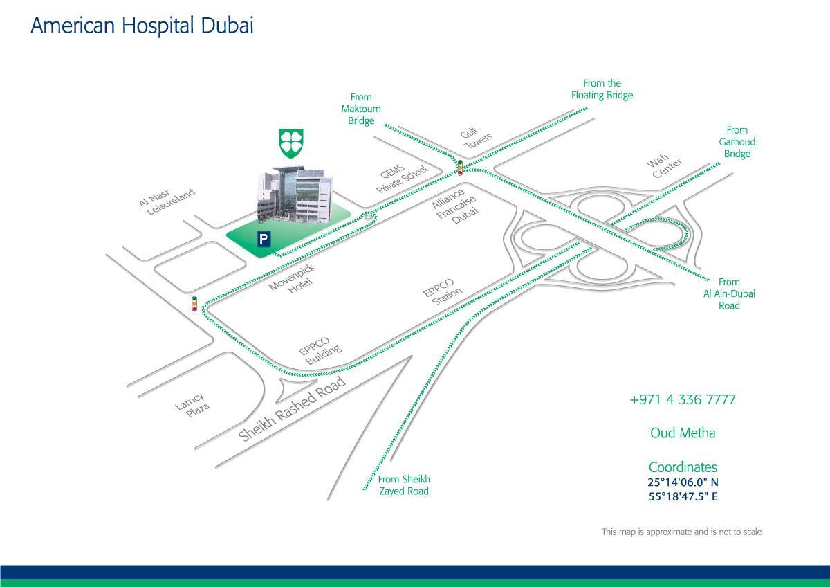 газрын зураг нь Ану-ын эмнэлэг Дубай