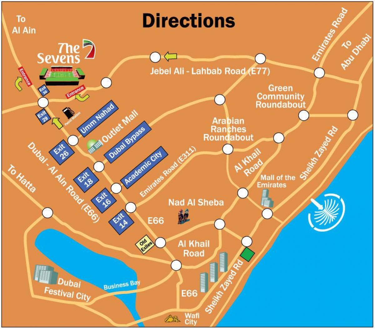 регби Дубай байршил газрын зураг