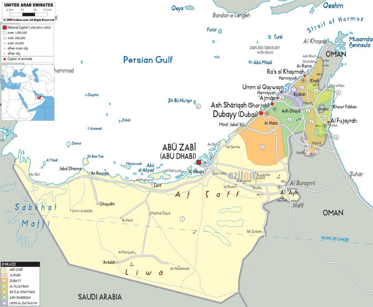 улс төрийн газрын зураг Дубай