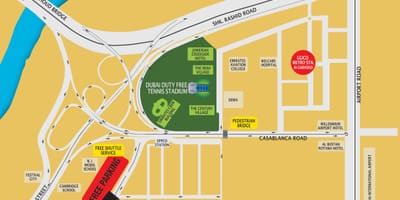 Dubai duty free tennis цэнгэлдэх хүрээлэн байршил газрын зураг